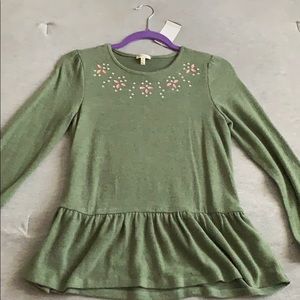 Long sleeve army green tee
